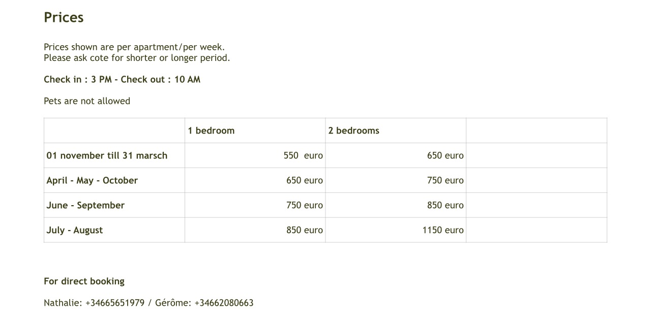 Tarif Nat Appart